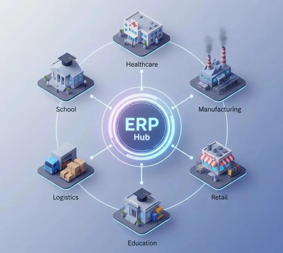 Industry-specific ERP solutions for manufacturing, retail, distribution, and pharmaceutical sectors