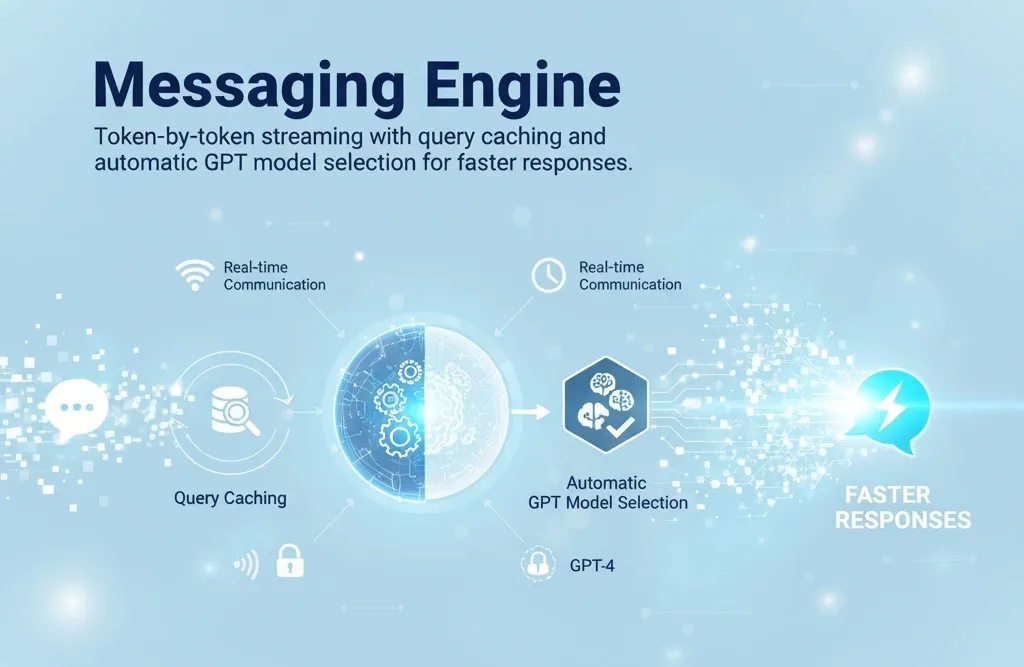 High-Performance LLM Messaging Engine with Real-Time Streaming LLM messaging engine with token-by-token streaming, response caching, and intelligent model routing