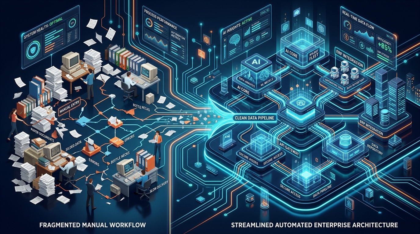 Eliminate Inefficiency Before Automation: Redesign before introducing AI, RPA, or workflow automation